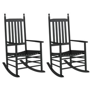 vidaXL Cadeiras baloi&ccedil;o c/ assentos curvos 2 pcs &aacute;lamo maci&ccedil;o preto
