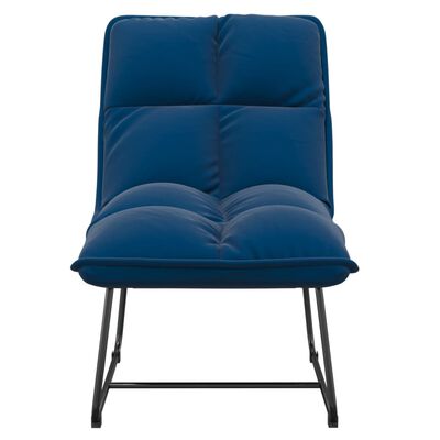 vidaXL Cadeira de lazer com estrutura de metal veludo azul
