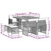 vidaXL 9 pcs conjunto de jantar p/ jardim com almofad&otilde;es vime PE bege