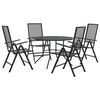 vidaXL Cadeiras reclin&aacute;veis jardim 5 pcs a&ccedil;o revestido a p&oacute; antracite