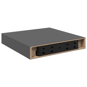 vidaXL Prateleira parede suspensa 23x23,5x3,8 cm MDF cinza brilhante