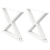 vidaXL P&eacute;s para mesa de centro 2 pe&ccedil;as, branco, 70x (42-43,3) cm, a&ccedil;o