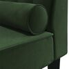 vidaXL Chaise longue com rolo veludo verde-escuro
