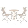 vidaXL 3 pcs conjunto bistr&ocirc; em a&ccedil;o branco