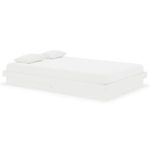 vidaXL Estrutura cama pequena casal 120x190 cm pinho maci&ccedil;o branco
