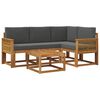 vidaXL Conjunto de Sof&aacute;s para Exterior 5 unid. Natural e Antracite
