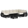 vidaXL Conjunto de Sof&aacute; de Jardim 10 unid. Preto e Branco Creme