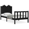 vidaXL Estrutura de cama com cabeceira 90x190 cm madeira maciça preto