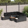 vidaXL Conjunto de Sof&aacute; de Jardim 9 pcs Preto Rattan Sint&eacute;tico