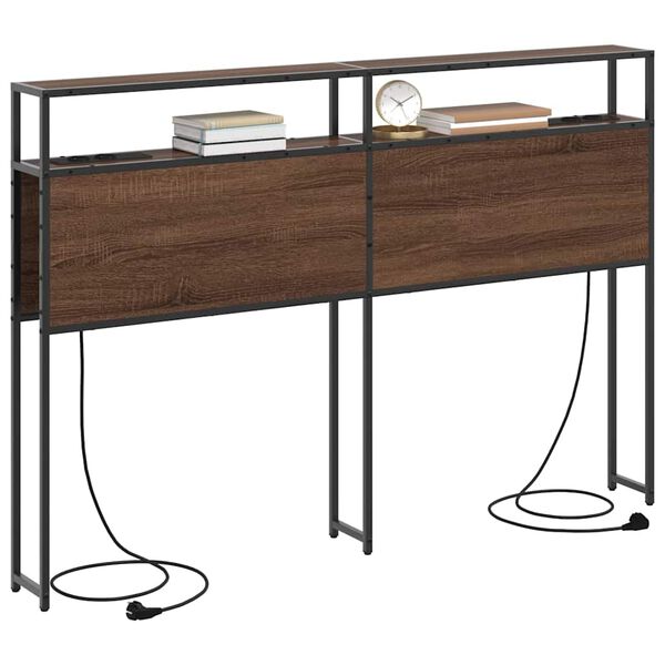 vidaXL Cabeceira de armazenamento Carvalho castanho 140 cm