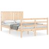 vidaXL Estrutura de cama com cabeceira 120x200 cmmadeira maci&ccedil;a
