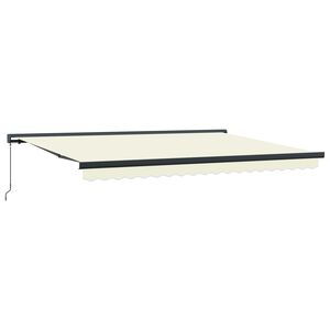 Toldo retr&aacute;til 400 &times; 300 cm Lona e Alum&iacute;nio Creme e Cinza