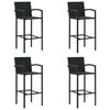 vidaXL Bancos de bar 4 pcs vime PE preto