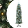 vidaXL &Aacute;rvore Slim de Natal Artificial Verde e Branco 210 cm