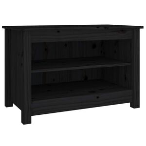 vidaXL Banco sapateira 70x38x45,5 cm pinho maci&ccedil;o preto