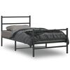 vidaXL Estrutura de cama com cabeceira e p&eacute;s 100x200 cm metal preto