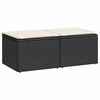 vidaXL 2 pcs conjunto sof&aacute;s jardim c/ almofad&otilde;es vime PE/ac&aacute;cia preto