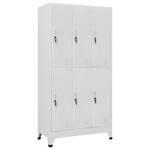 vidaXL Cacifo com 6 compartimentos a&ccedil;o 90x45x180 cm cinzento