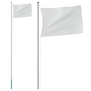 vidaXL Mastro de bandeira seccional 6,08 m alum&iacute;nio prateado