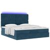 vidaXL Estrutura cama otomana colch&otilde;es 180x200 cm veludo azul escuro