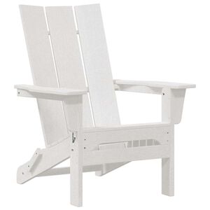 vidaXL Cadeira Adirondack Dobr&aacute;vel Branco 80,5 x 74,5 x 92 cm HDPE