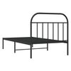 vidaXL Estrutura de cama com cabeceira 107x203 cm metal preto