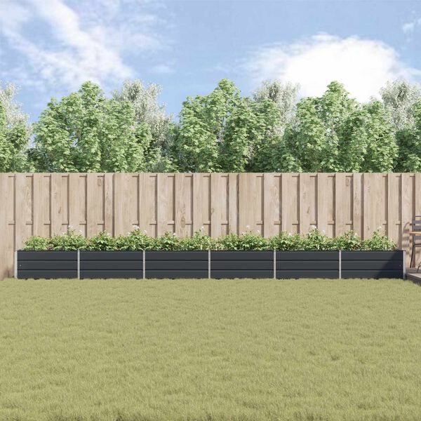 vidaXL Floreira Antracite 195 x 100 x 45 cm A&ccedil;o Galvanizado