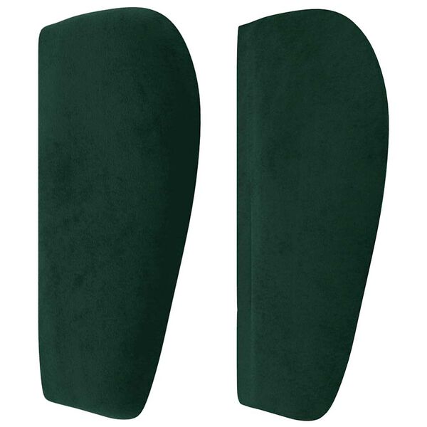 vidaXL Cabeceira de cama c/ abas veludo 147x23x78/88cm verde-escuro