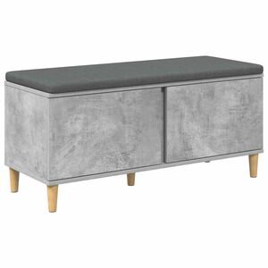 vidaXL Banco de Hall com almofada Cinzento Concreto 100 x 38 x 46 cm