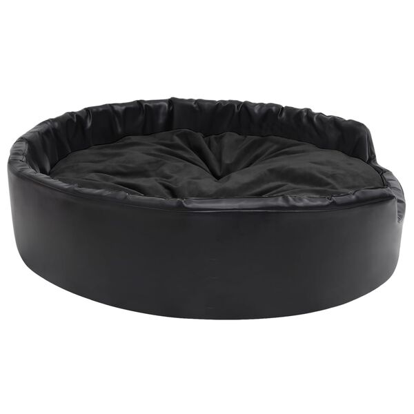 vidaXL Ninho para c&atilde;es 99x89x21 cm pel&uacute;cia e couro artificial preto