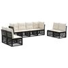 vidaXL Conjunto de Sof&aacute; de Jardim 8 unid. Preto vime PE