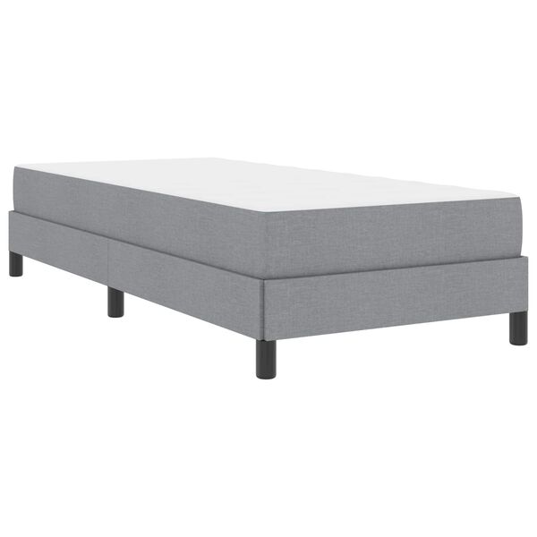 vidaXL Cama Box com colch&atilde;o Cinzento-claro 90 x 190 cm tecido