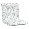 vidaXL Almofad&otilde;es cadeira de encosto baixo 6 pcs tecido padr&atilde;o folhas
