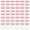 vidaXL Frascos de vidro com tampas brancas e vermelhas 48 pcs 230 ml