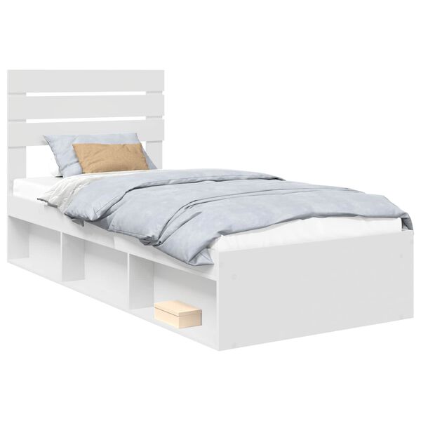 vidaXL Estrutura da Cama Branco 75 x 190 cm Madeira de Pinheiro S&oacute;lida