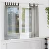 vidaXL Cortinas de voile com aba 2 pcs preto