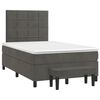 vidaXL Cama boxspring com colch&atilde;o 120x200 cm veludo cinzento-escuro
