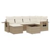 vidaXL 7 pcs conjunto de sof&aacute;s p/ jardim com almofad&otilde;es vime PE bege