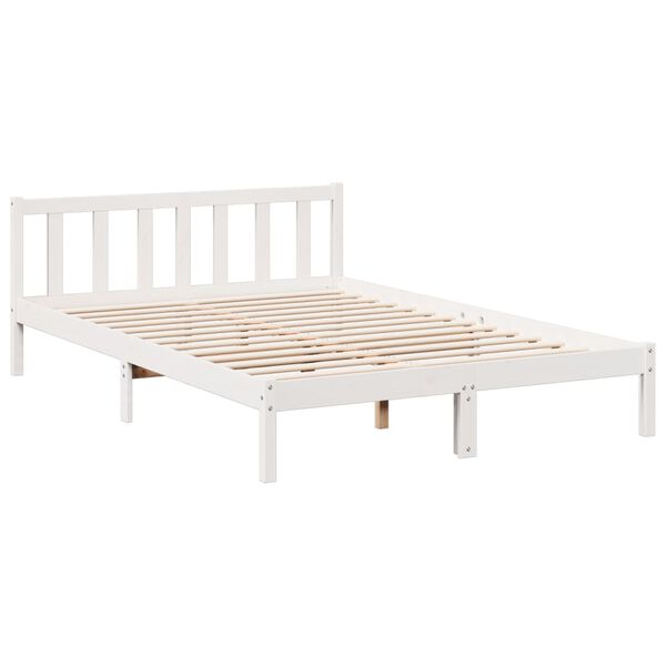vidaXL Cama extra longa sem colch&atilde;o 160x220 cm pinho maci&ccedil;o branco