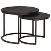 vidaXL Mesas de Caf&eacute; Empilh&aacute;veis 2 pcs Preto