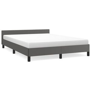 vidaXL Estrutura cama c/ cabeceira sem colch&atilde;o 140x200 cm cinzento