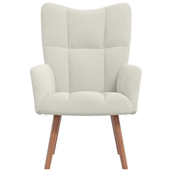 vidaXL Cadeira de descanso veludo branco nata