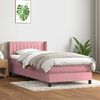 vidaXL Cama com molas/colch&atilde;o 100x210 cm veludo rosa