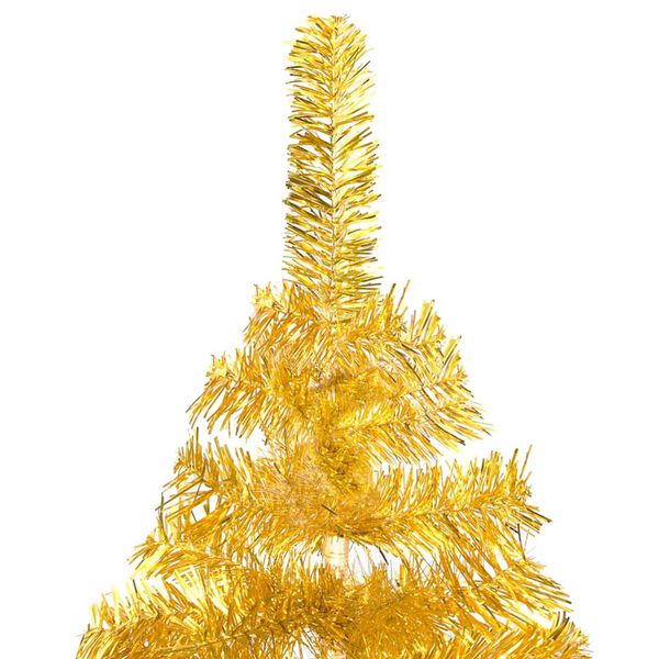 vidaXL &Aacute;rvore Natal artificial pr&eacute;-iluminada c/bolas 240cm PET dourado