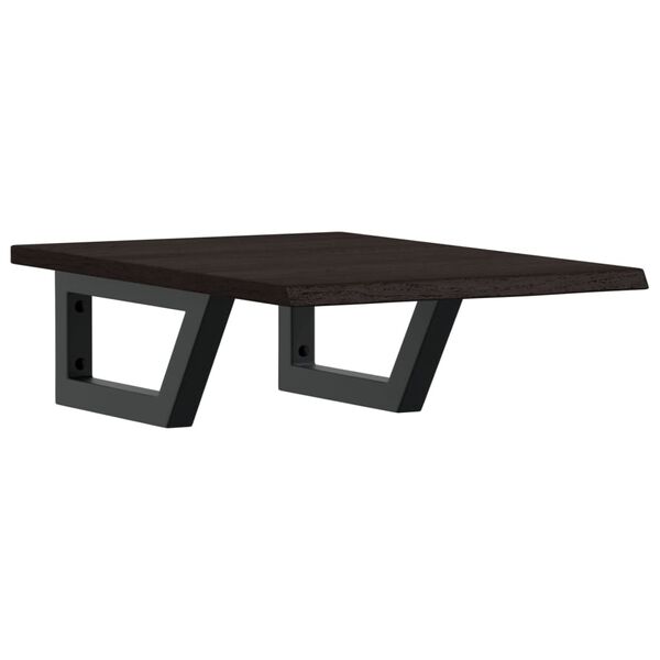 vidaXL Prateleira de parede p/ lavat&oacute;rio a&ccedil;o/madeira carvalho maci&ccedil;a