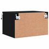 vidaXL Mesa de cabeceira de parede com luzes LED preto