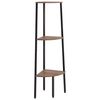 vidaXL Estante canto 3 prat. 45,5x31,5x120 cm castanho-escuro/preto