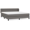 vidaXL Cama com molas/colch&atilde;o 180x200 cm couro artificial cinza