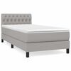 vidaXL Cama com molas/colch&atilde;o 100x200 cm tecido cinzento-claro