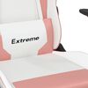 vidaXL Cadeira gaming couro artificial branco e rosa